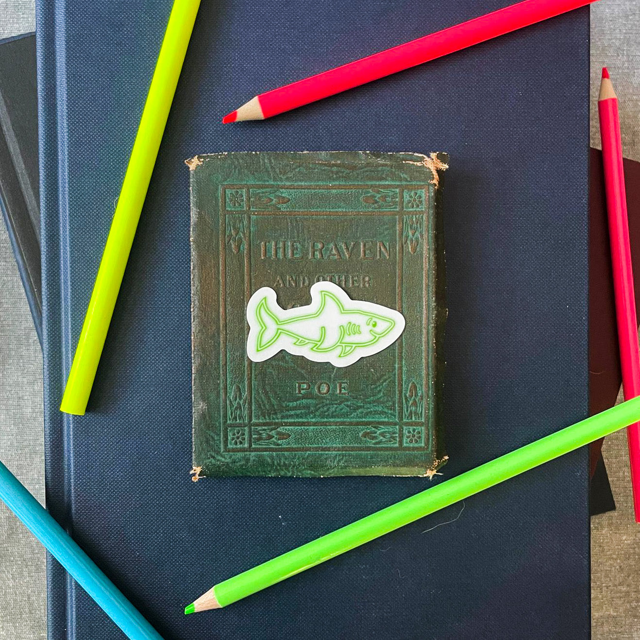 Transparent Neon Shark Sticker Pack