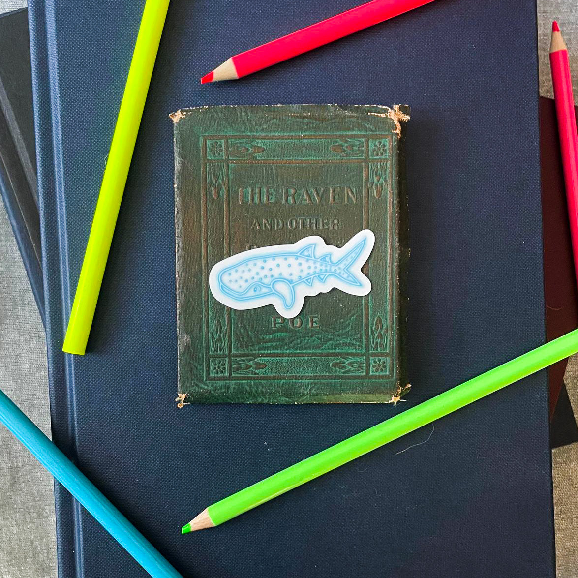 Transparent Neon Shark Sticker Pack