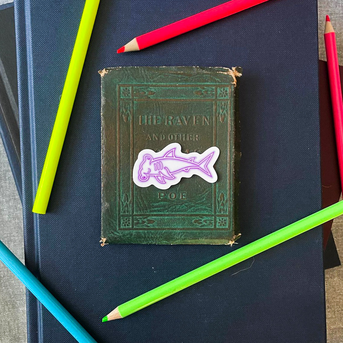 Transparent Neon Shark Sticker Pack
